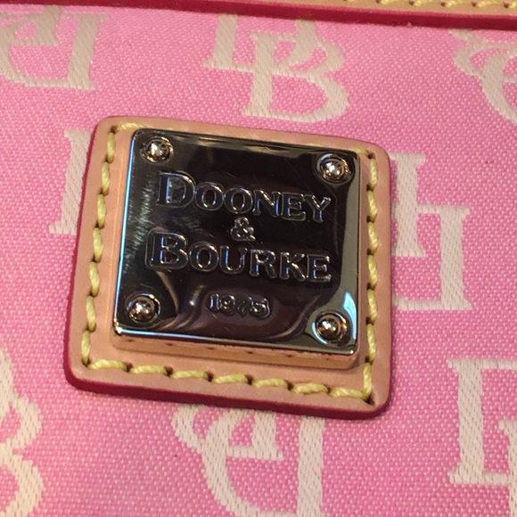 Dooney and Bourke Canvas and Leather Pink Logo Bag - Picture 2 of 8